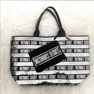 VS black and gray sequin tote brand new